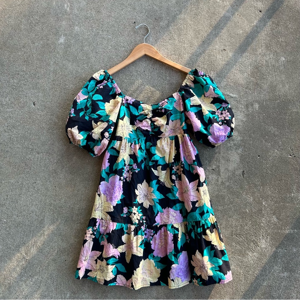 Billabong Be Mine Floral Print Sweetheart Babydoll Dress M Medium Colorful - Picture 7 of 8